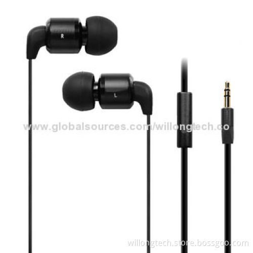 New Designed Colorful Metal In-ear Earphones for Mobile Phones with Mic, 5mW Maximum Power